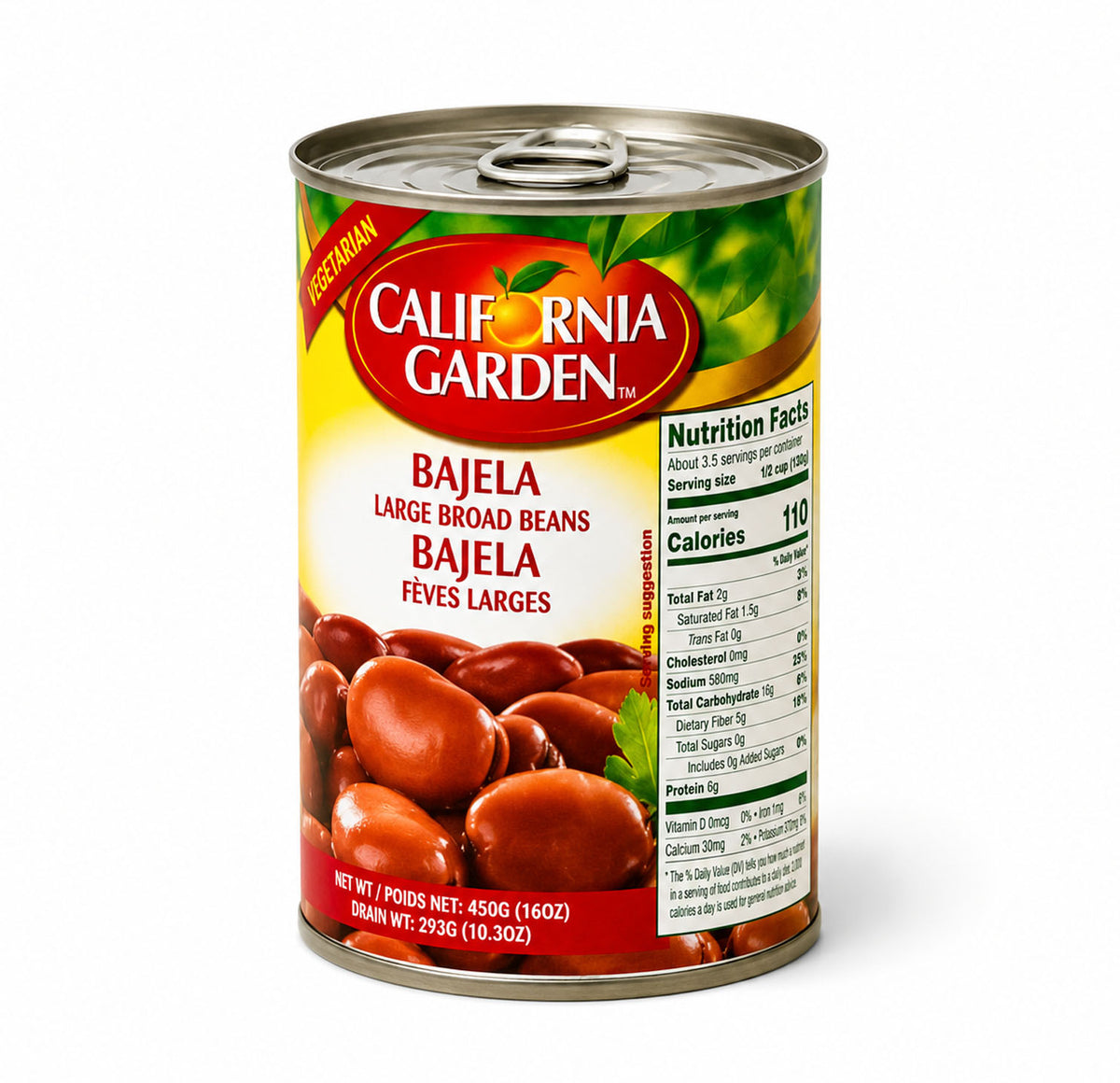California Garden Bajela Large Broad Beans Nutrition Facts