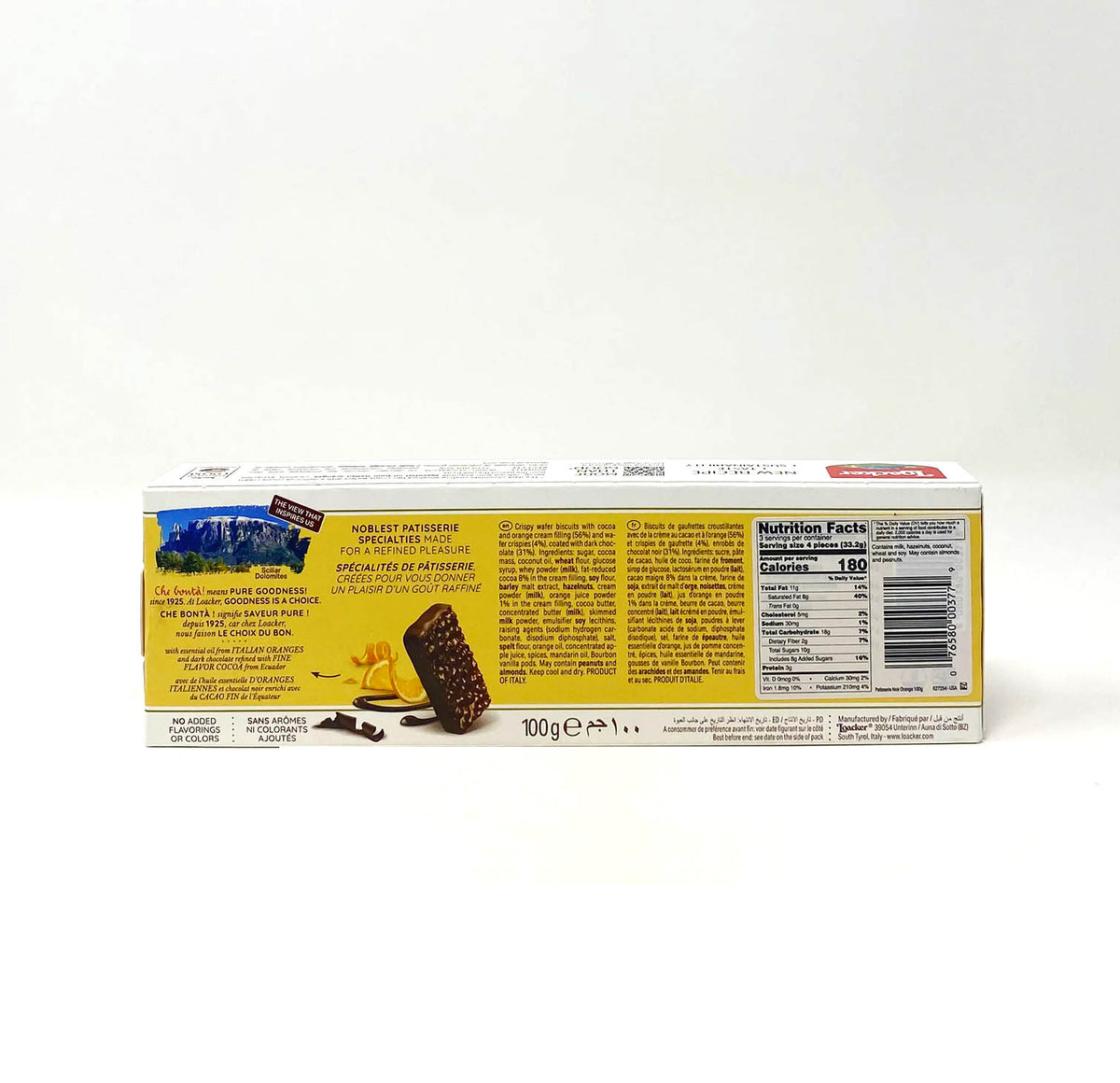 Loacker Patisserie Noir Orange Nutrition Facts