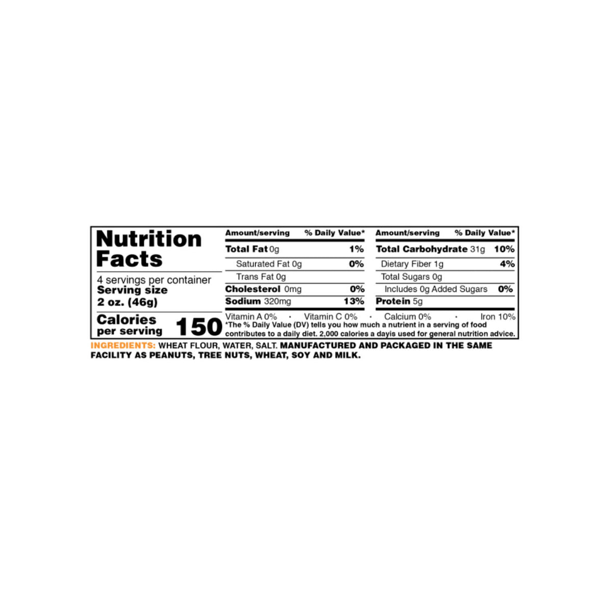 Natural Harvest Roasted Vermicelli nutrition facts and ingredients