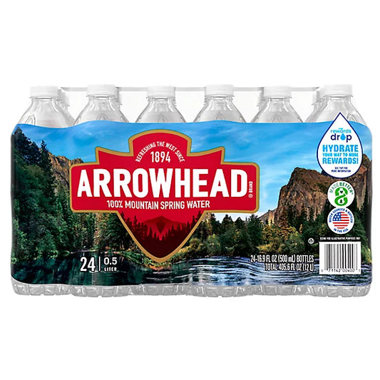 ARROWHEAD Brand Mountain Spring Water, 16.9-ounce plastic bottles (Pack of 24)