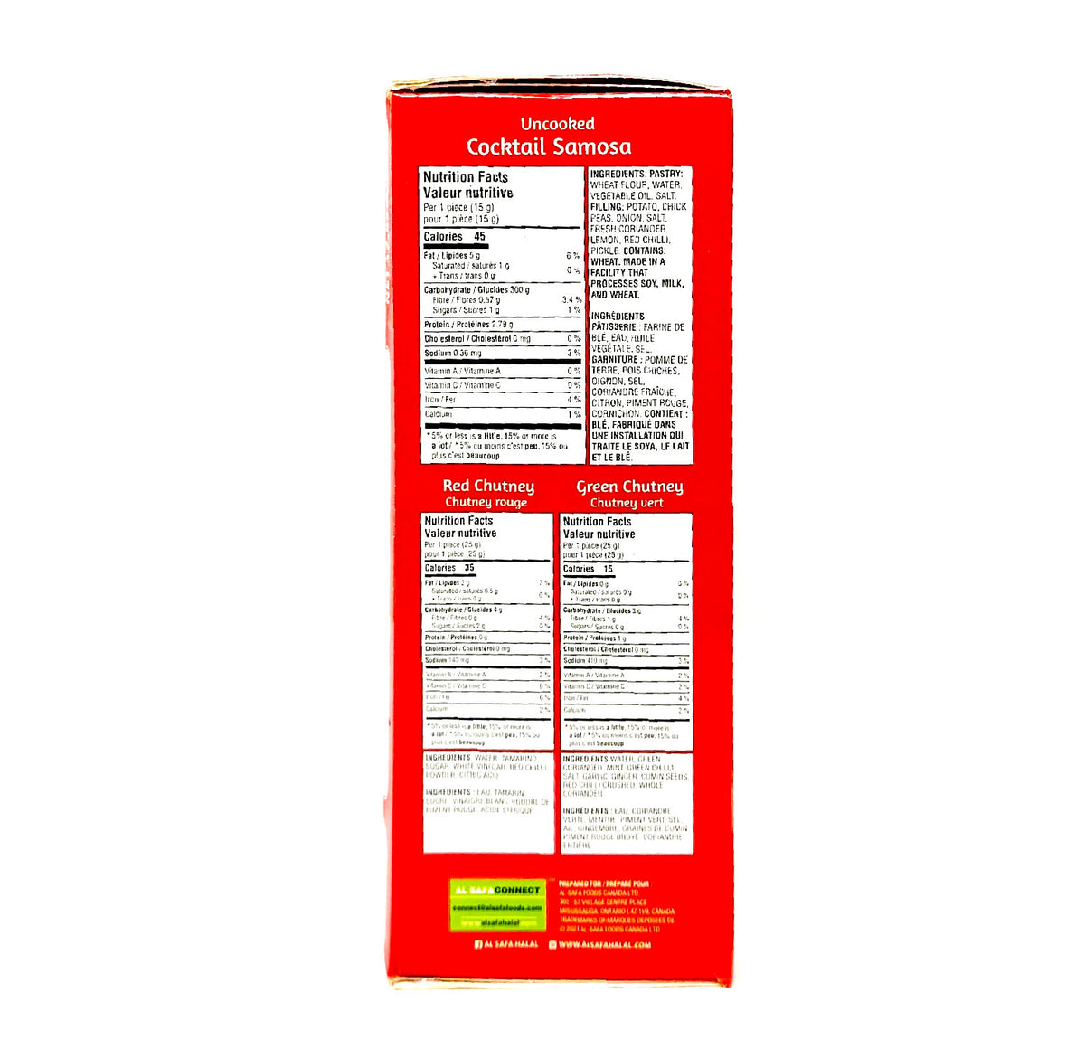 Al Safa Cocktail Samosa nutrition facts