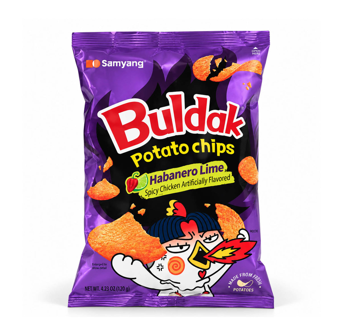 Samyang Buldak Potato Chips Habanero Lime 4.23 oz bag