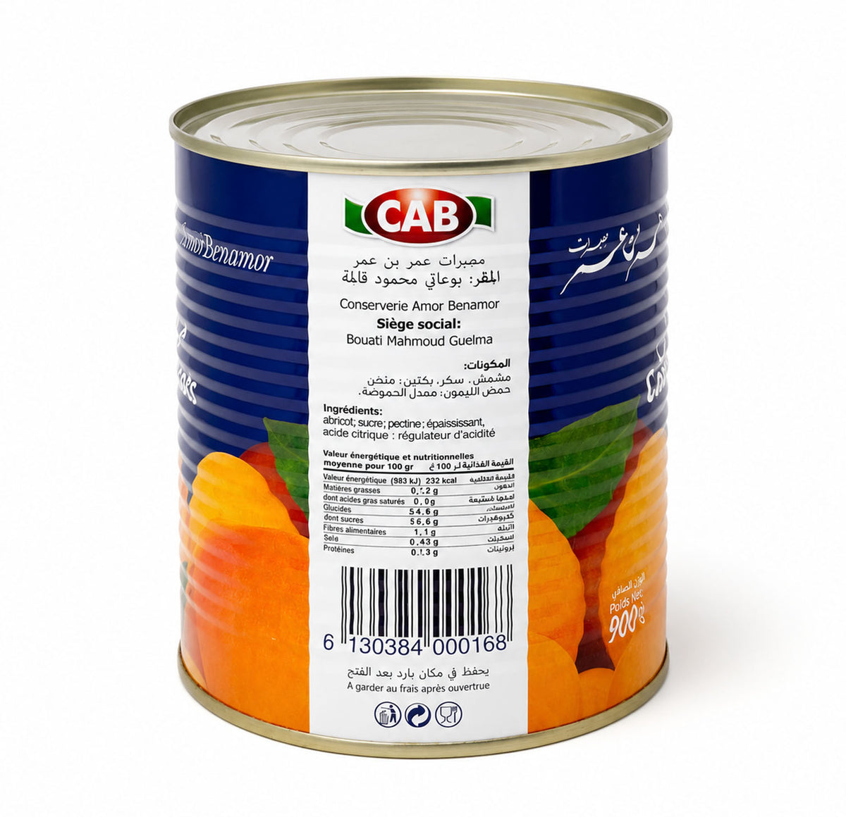 CAB Confiture d'Abricots Ingredients and Nutrition
