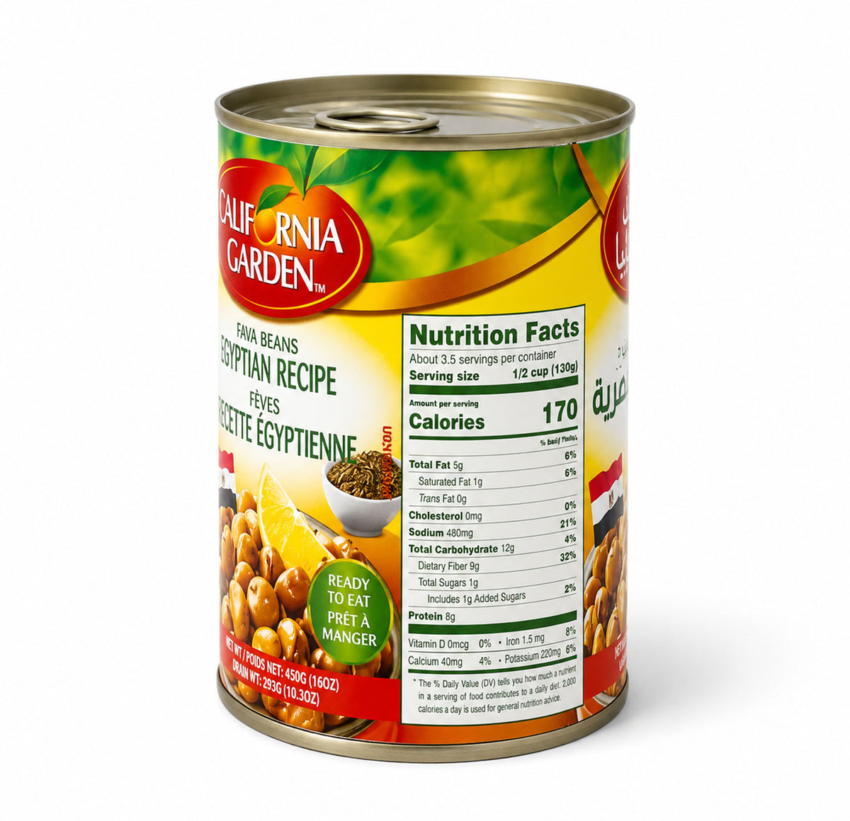 California Garden Fava Beans Egyptian Recipe Nutrition Facts