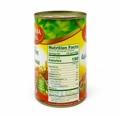California Garden Fava Beans Yamani Recipe Nutrition Facts