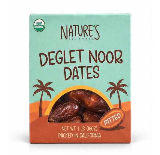 Pitted Deglet Noor dates 1 lb carton
