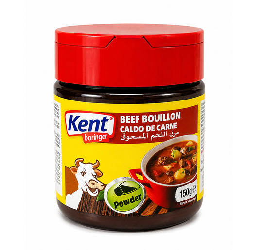 Kent Boringer Beef Bouillon Powder 150g jar, front label