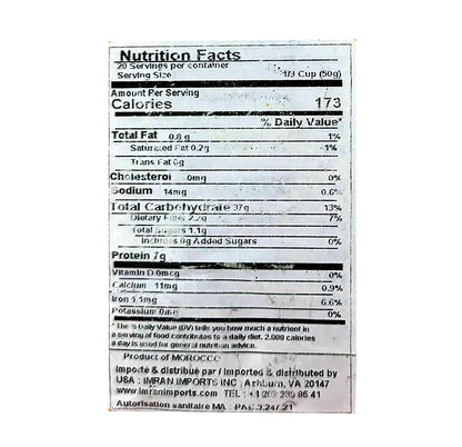 Kenz Couscous Moyen Nutrition Facts