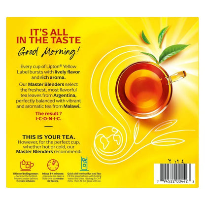 Lipton Yellow Label back of box