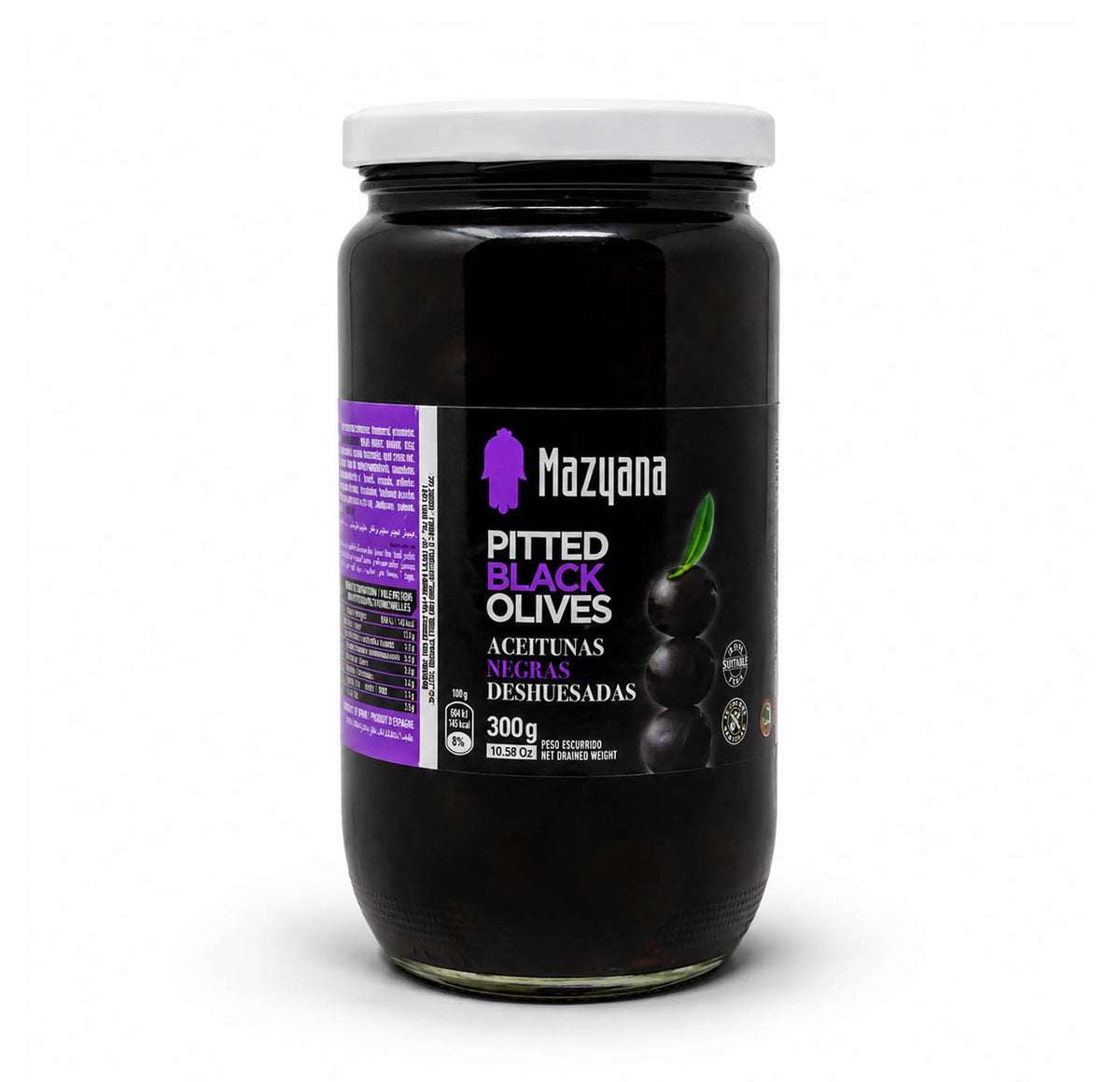 Mazyana Pitted Black Olives 300g