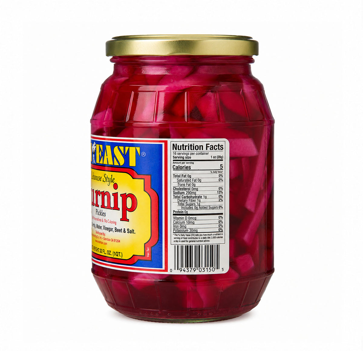 MidEast Turnip Pickles nutrition facts