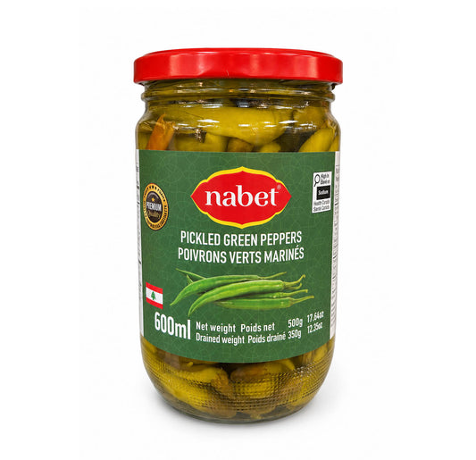 Nabet Pickled Green Peppers 600ml — front