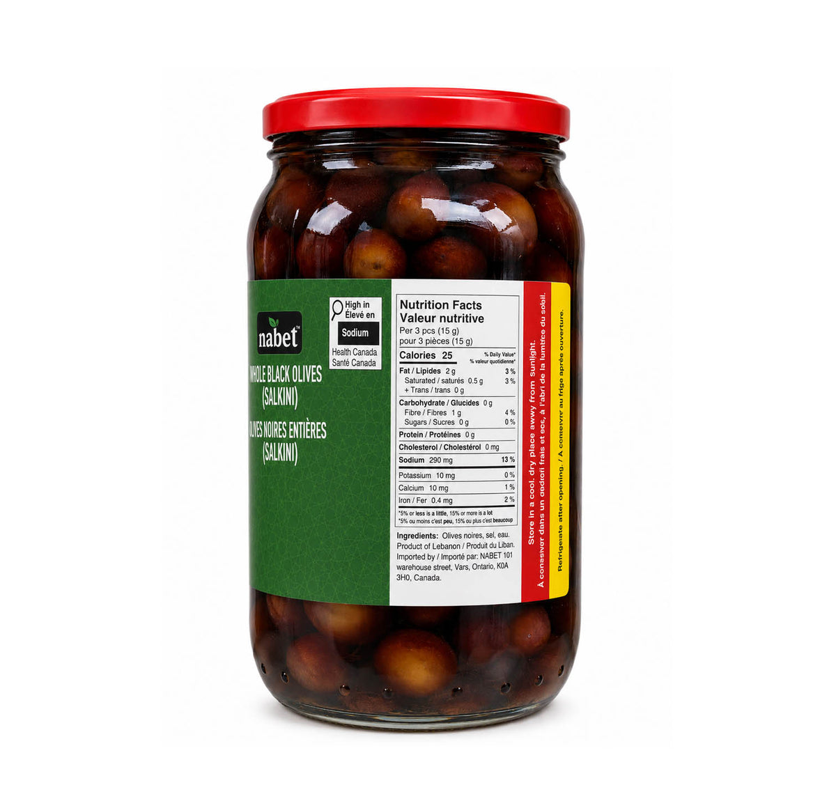 Nabet Whole Black Olives — nutrition facts & ingredients