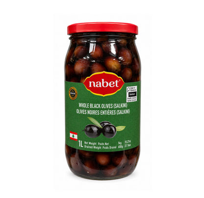 Nabet Whole Black Olives (Salkini) 1L — front