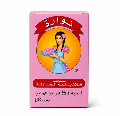 Nouara Flan Arôme Fraise 50g - Arabic label