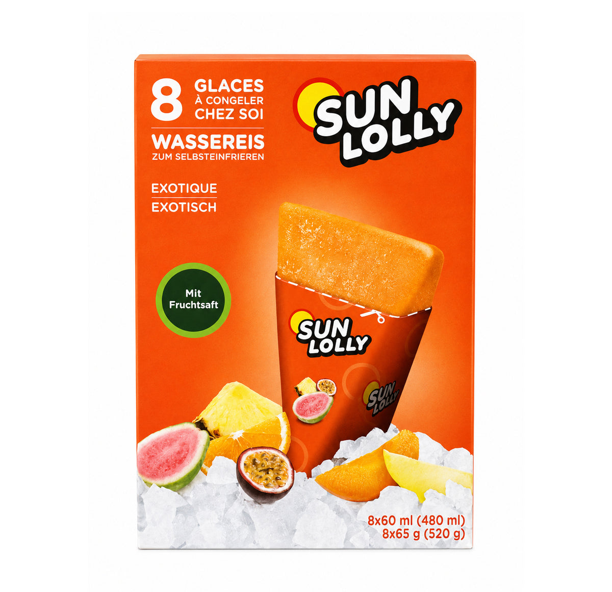 Sun Lolly Exotique ice lollies, 8-pack box
