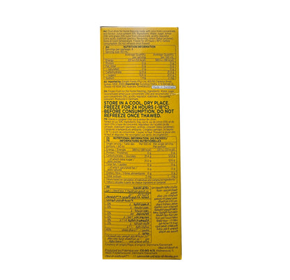 Sun Lolly Lemon back panel: ingredients, nutrition information and freezing instructions