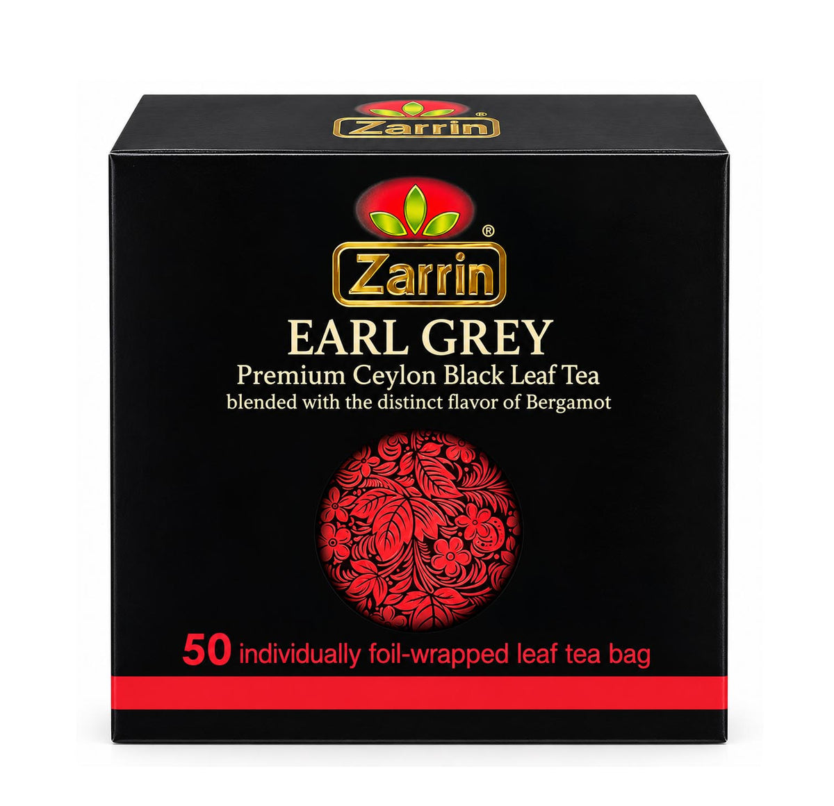 Zarrin Earl Grey 50 foil-wrapped tea bags box