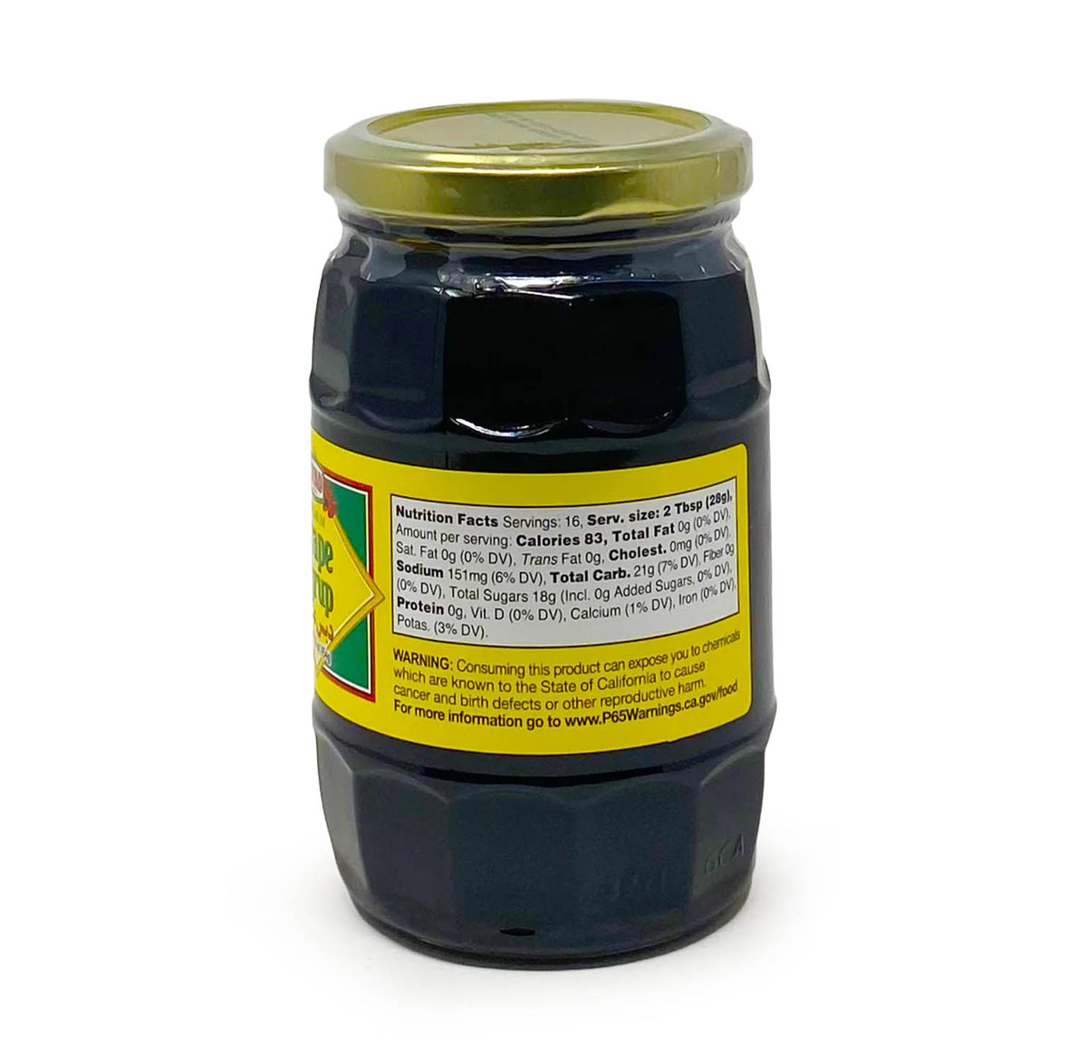 Ziyad Premium Grape Syrup Nutrition Facts