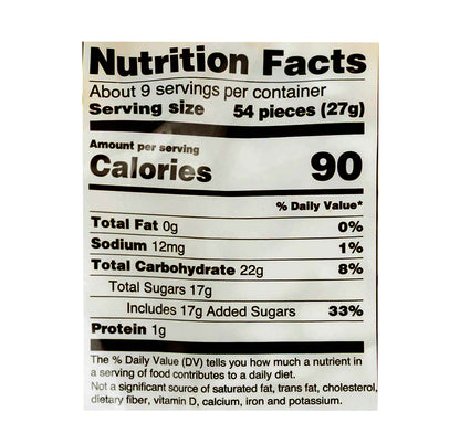 Ziyad Halal Marshmallows Mini nutrition facts panel