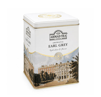 Ahmad Tea Aromatic Earl Grey loose leaf 500g decorative tin, front