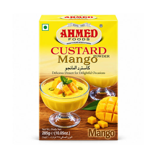 Ahmed Foods mango custard powder box, 285 g