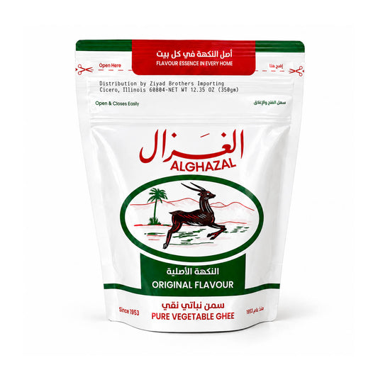 Alghazal Pure Vegetable Ghee Original Flavour 350g resealable pouch, front