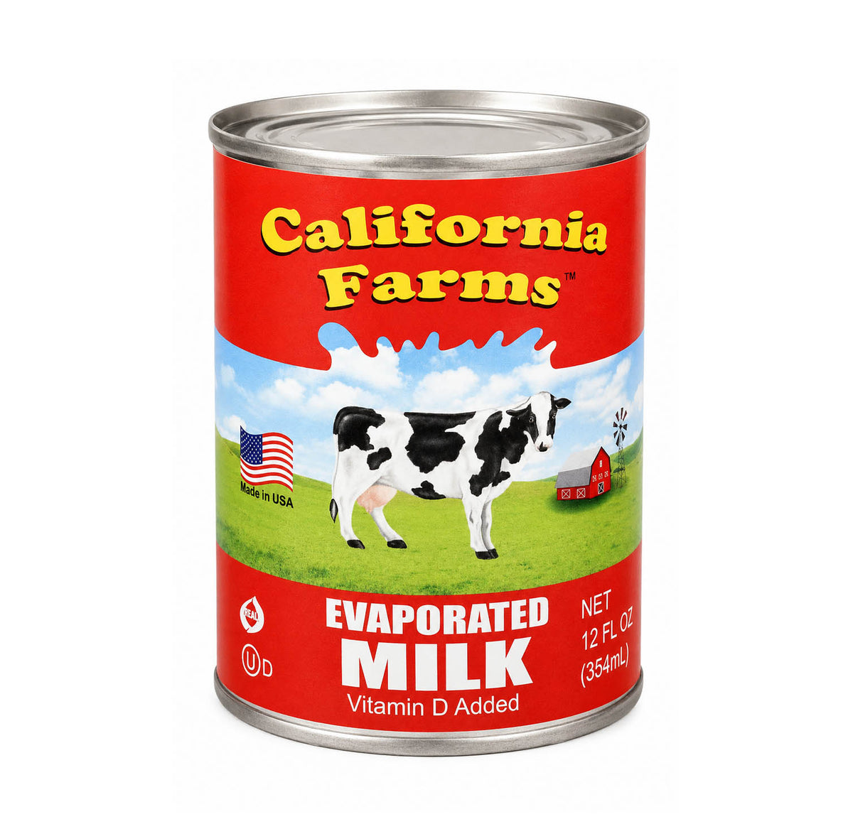 California Farms Evaporated Milk 12 fl oz can, front of package