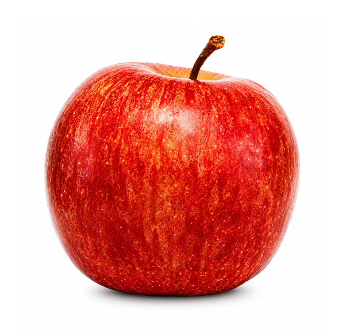 Fresh red apple, whole with stem