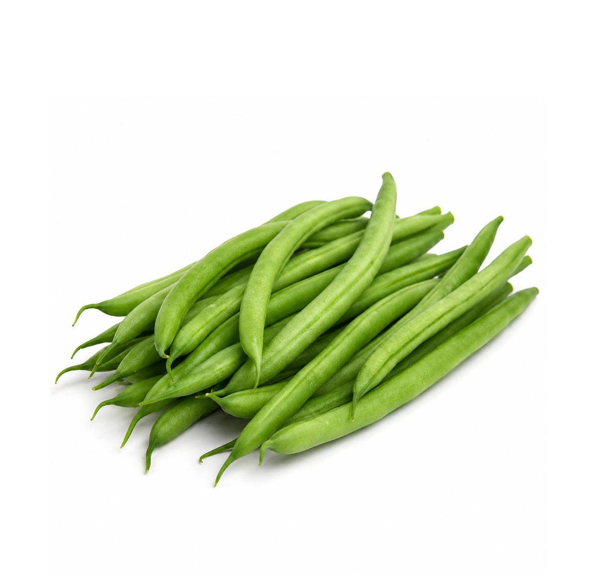Fresh green beans, pile of slender green pods