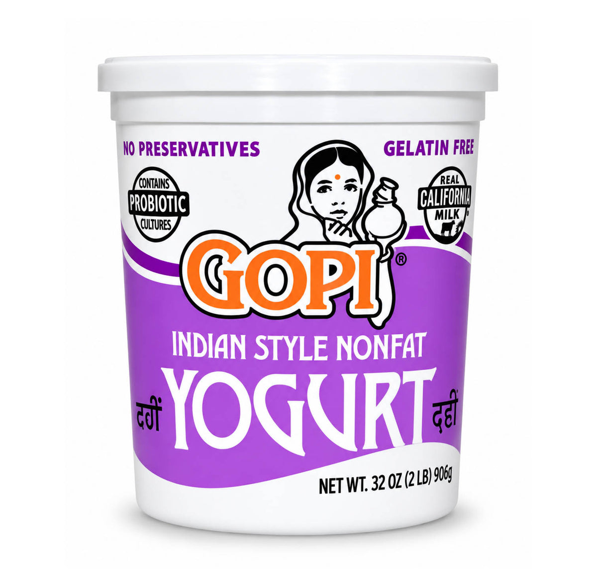 Gopi Indian Style Nonfat Yogurt 32 oz tub