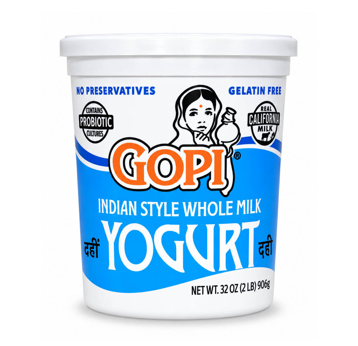 Gopi Indian Style Whole Milk Yogurt 32 oz tub