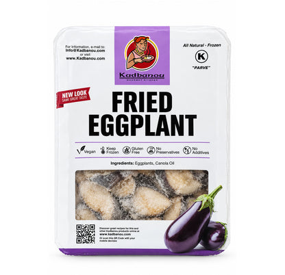 Kadbanou Fried Eggplant 12oz frozen tray, front of pack