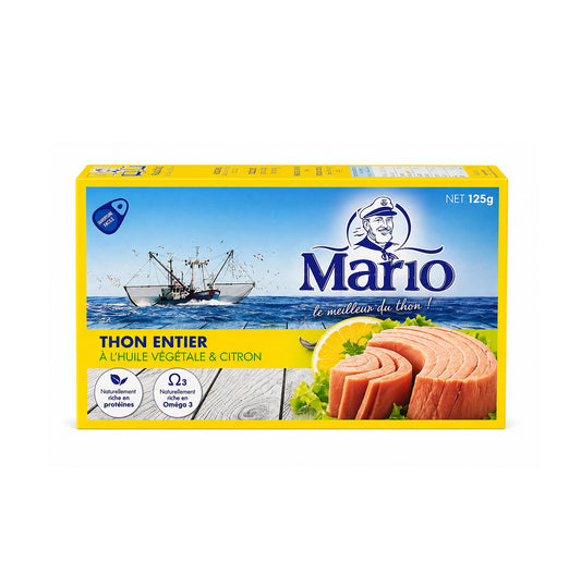 Mario Whole Tuna in Vegetable Oil and Lemon 125g box