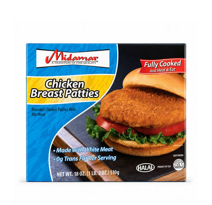 Midamar Chicken Breast Patties box, 18 oz
