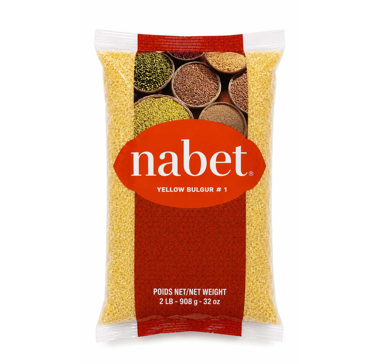 Nabet Yellow Bulgur #1 fine cracked wheat, 2 LB bag
