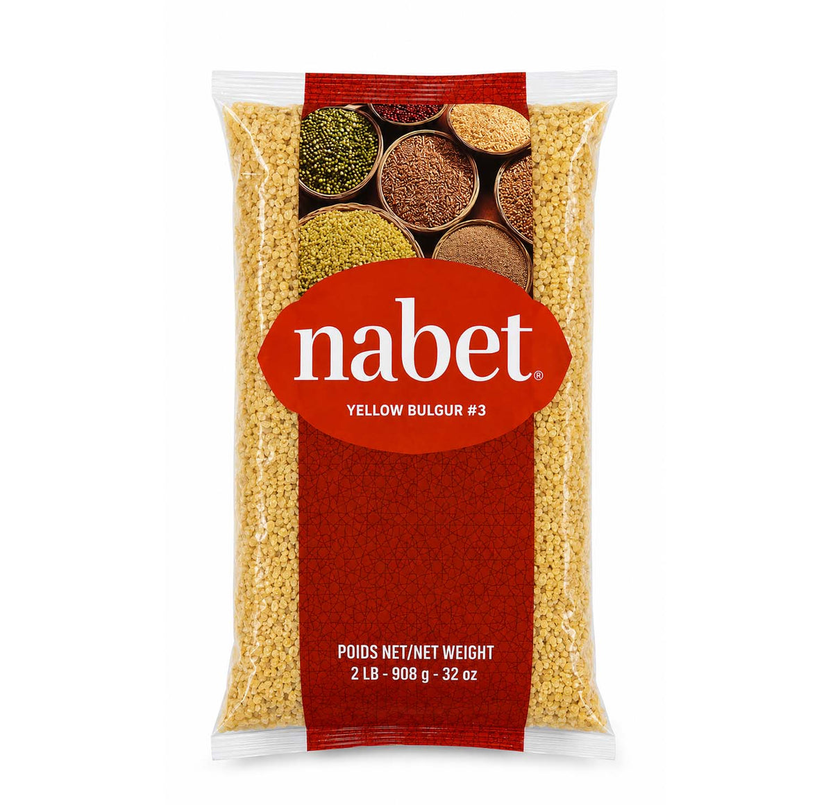 Nabet Yellow Bulgur #3 coarse cracked wheat, 2 LB bag