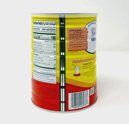Nestlé NIDO Dry Whole Milk 900g nutrition facts and preparation instructions