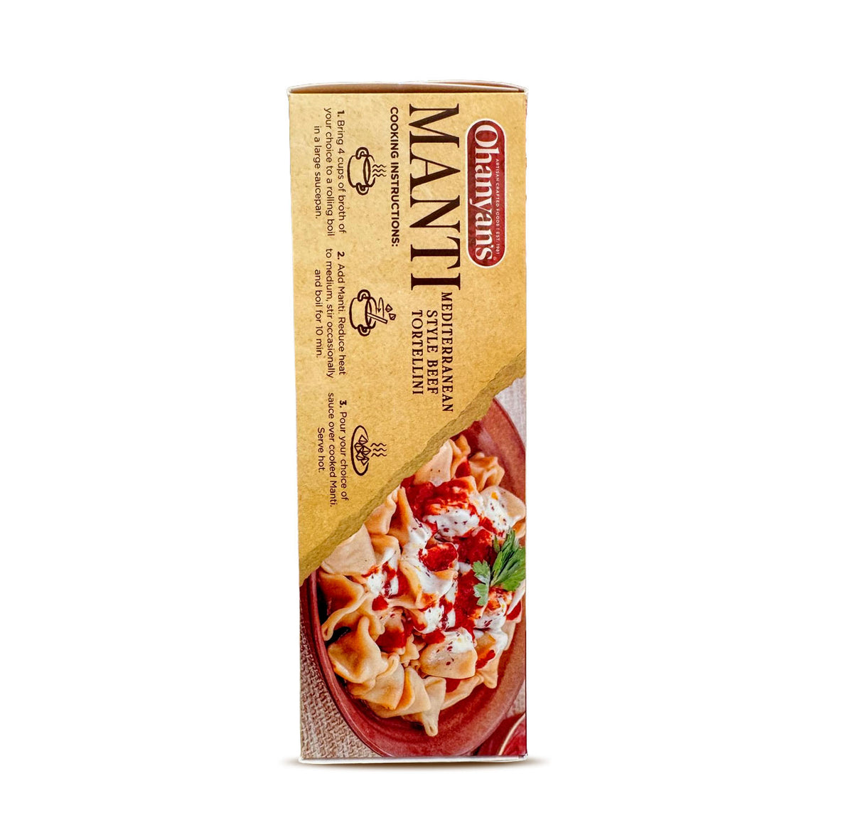 Ohanyan's Manti side panel showing the prepared dish