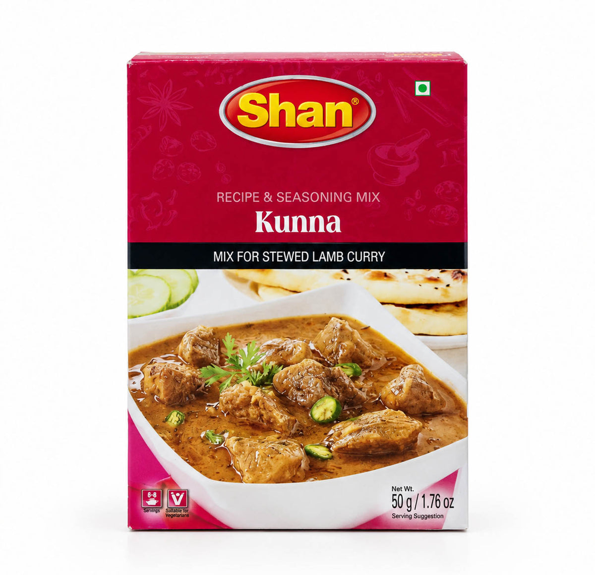 Shan Kunna recipe mix 50g box, front