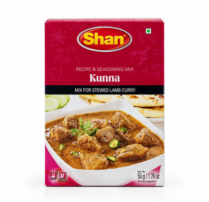 Shan Kunna recipe mix 50g box, front