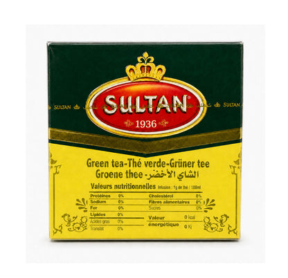 Sultan Al Jawhar green tea box back panel with nutritional values