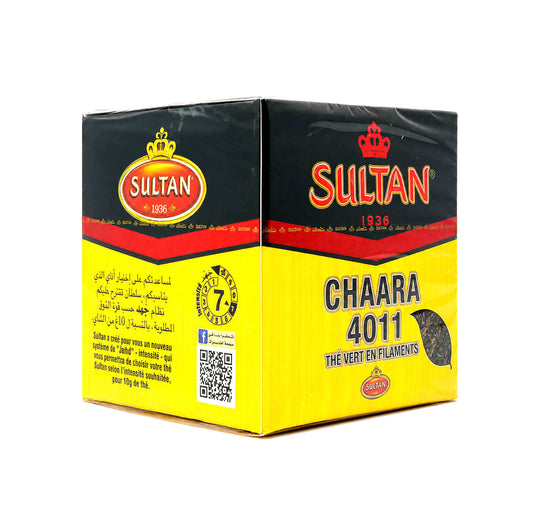 Sultan Chaara 4011 green tea 200g box, front of package