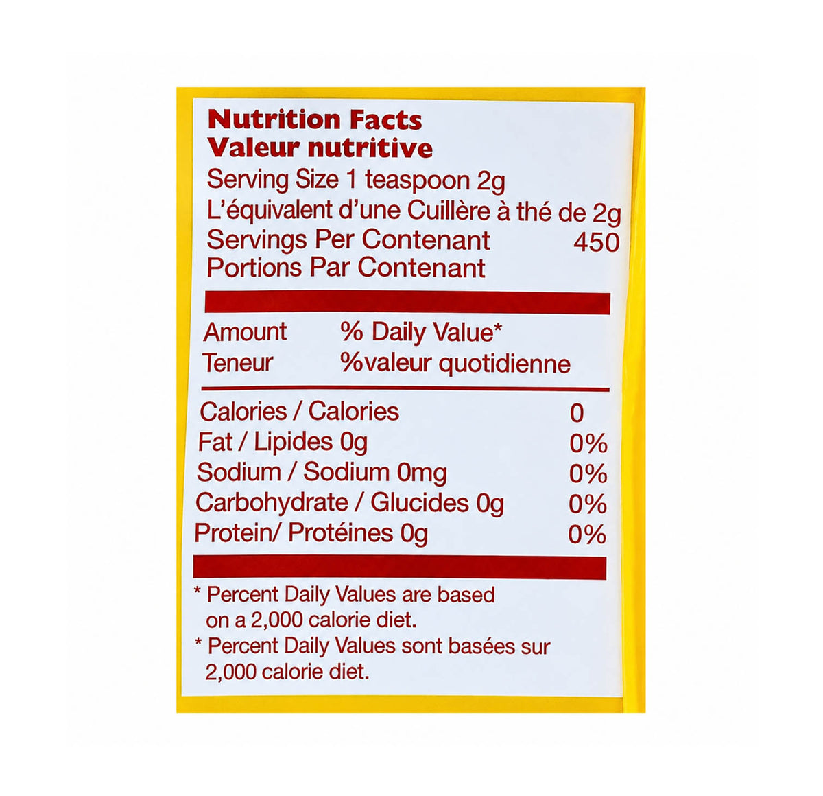 Tapal Family Mixture 900g nutrition facts panel