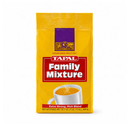 Tapal Family Mixture loose black tea 900g pouch, front of package